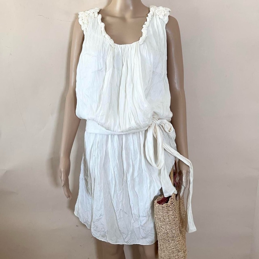 vintage white silk flowy dress